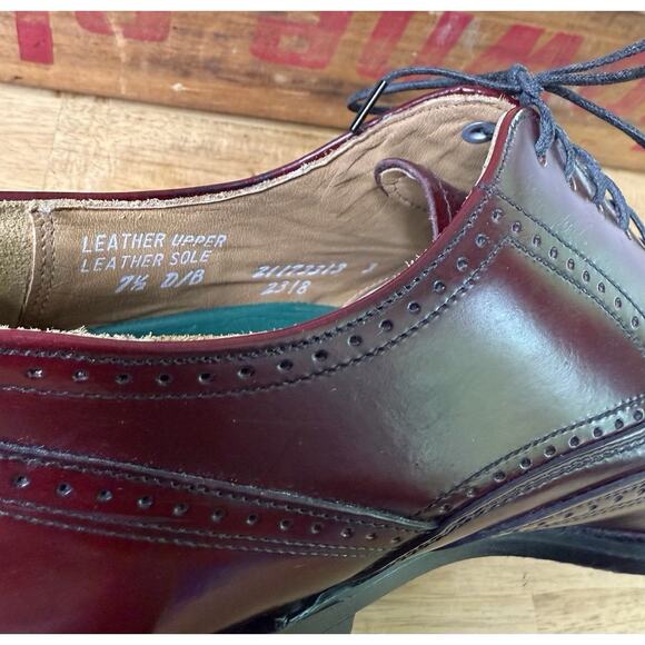 Hanover Dress Shoes Leather Wingtip Mens Size 7.5 D/B USA #2318